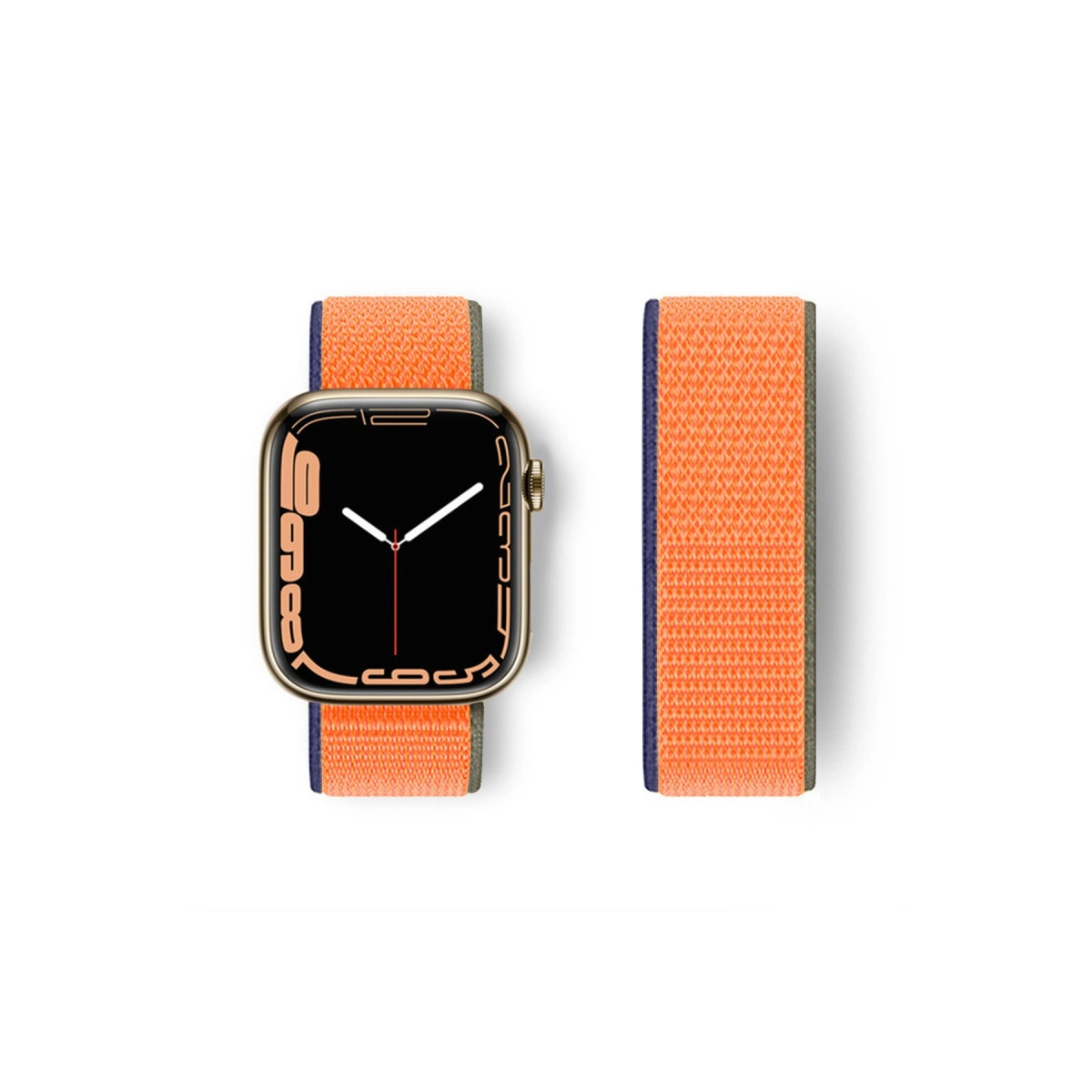 Watch 42mm Hasırlı Cırtcırtlı Kordon - Turuncu