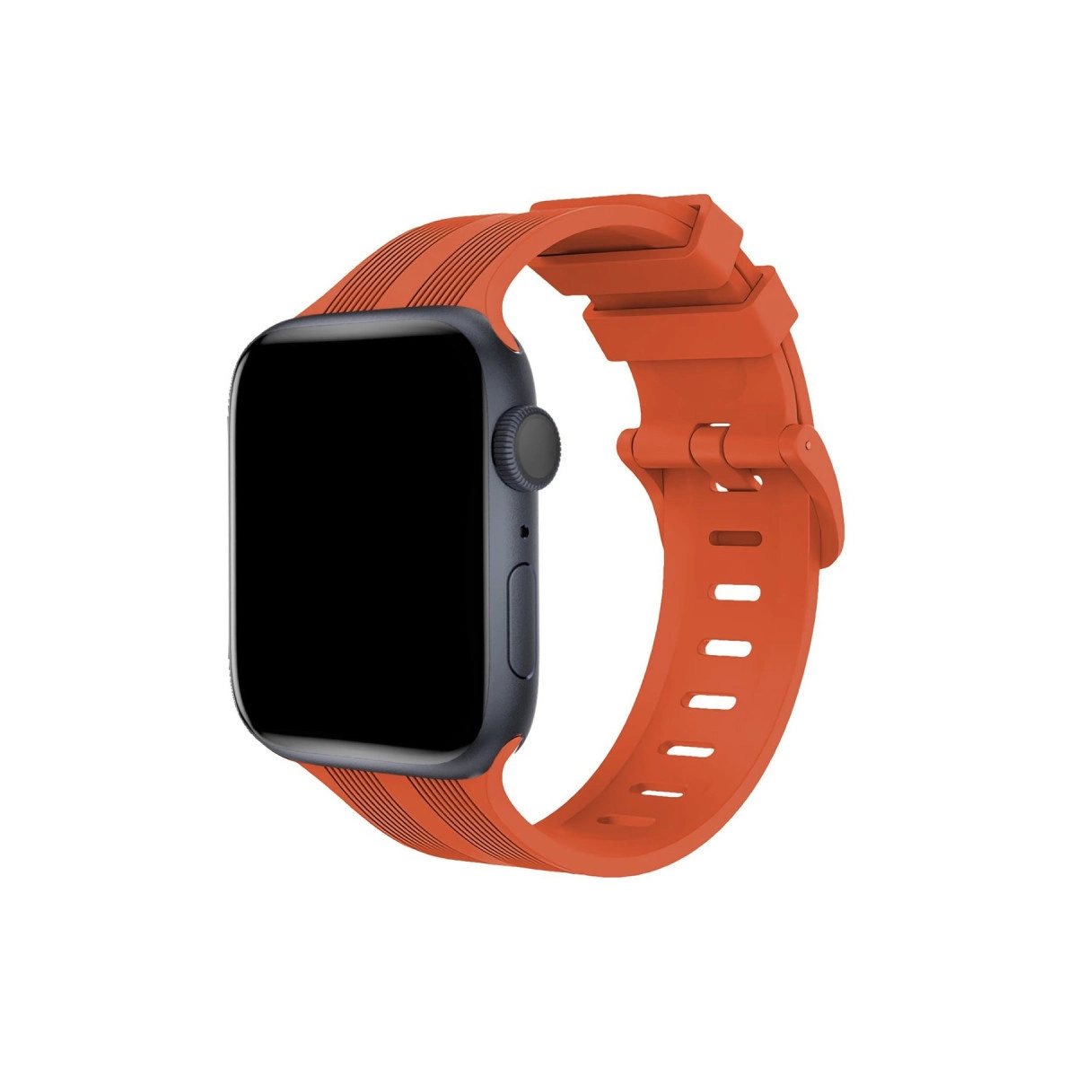 Watch 42mm Kr408 Çizgili Silikon Kordon - Turuncu