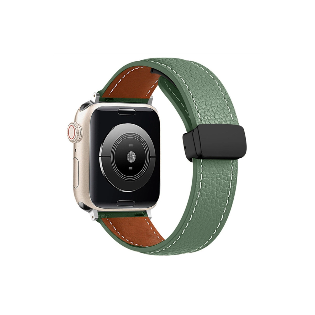 Watch 42mm Kr414 Daks Deri Kordon - Koyu Yeşil