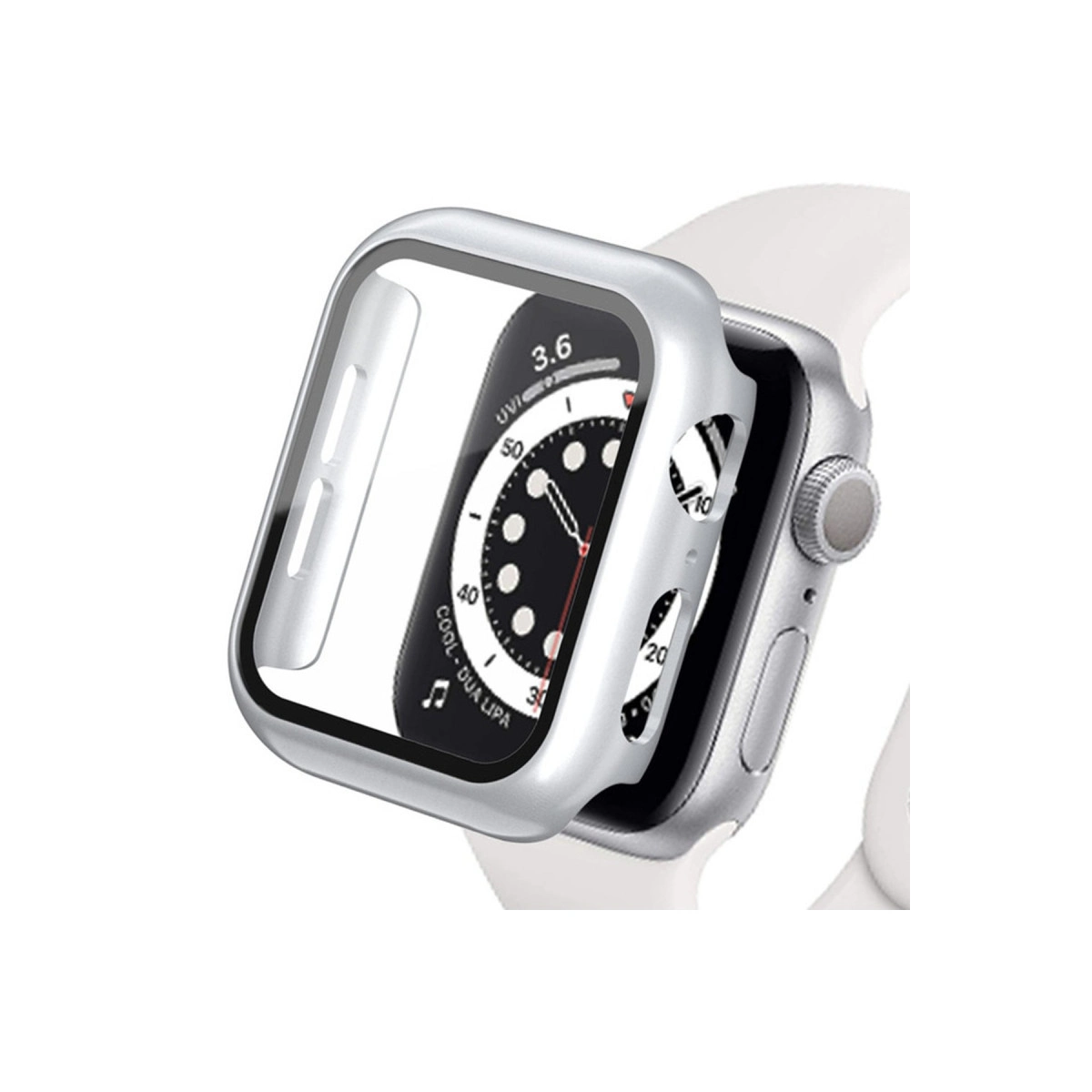 Watch Ultra 49mm Camlı Kasa Ekran Koruyucu - Gümüş