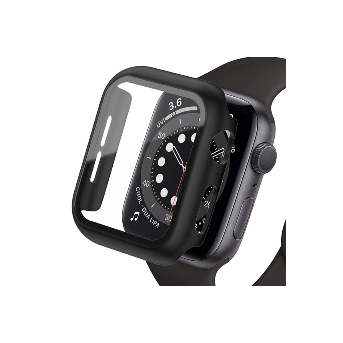 Watch Ultra 49mm Camlı Kasa Ekran Koruyucu - Siyah