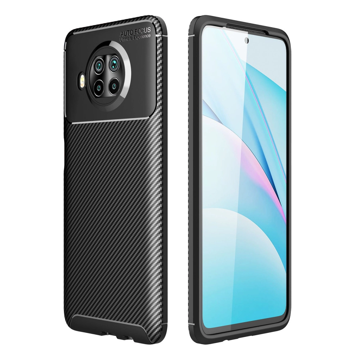 Xiaomi Mi 10t Lite Kılıf Auto Focus Karbon Kapak - Siyah