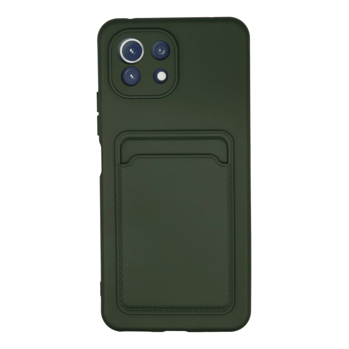 Xiaomi Mi 11 Kılıf Kelvin Kartvizitli Silikon - Koyu Yeşil