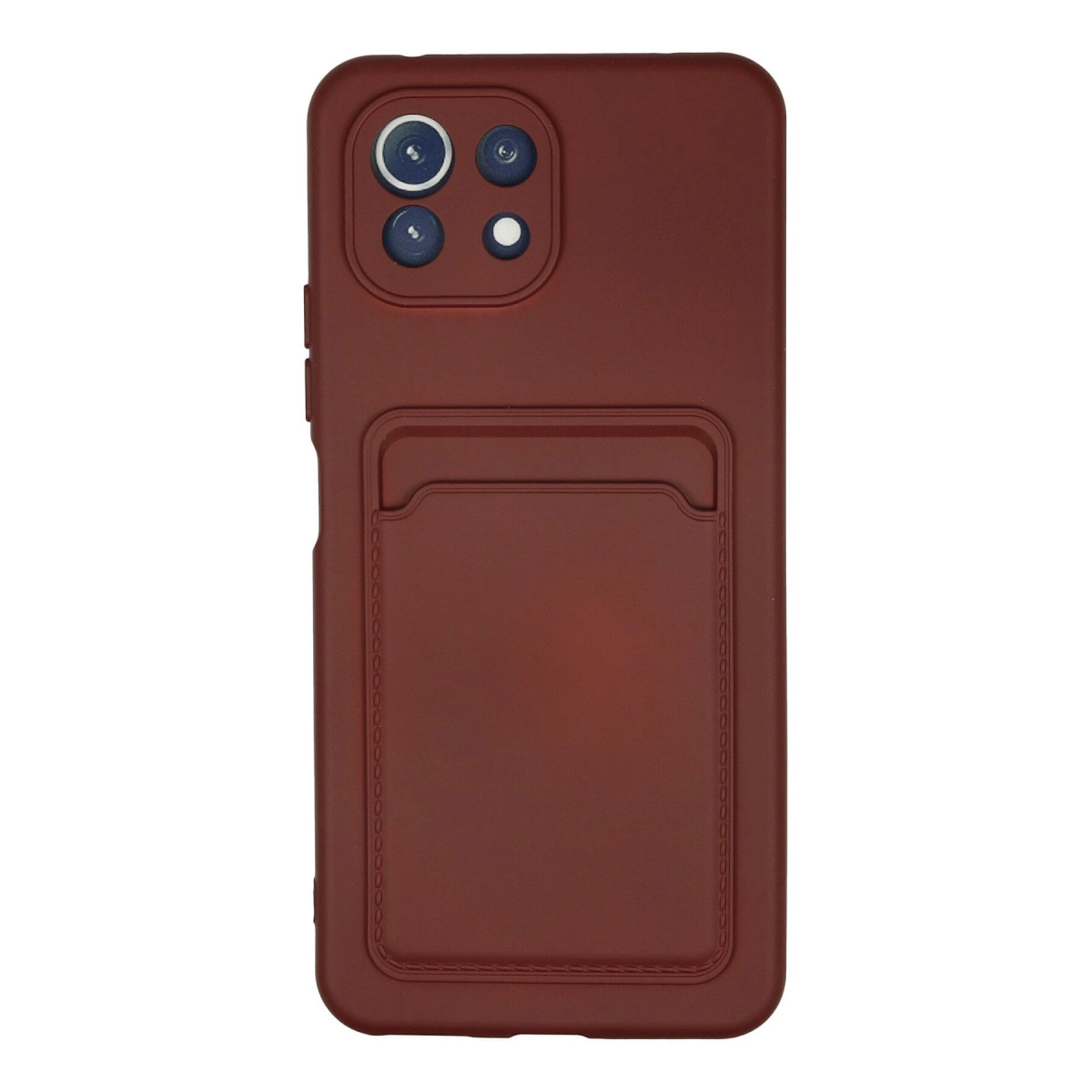 Xiaomi Mi 11 Lite Kılıf Kelvin Kartvizitli Silikon - Bordo