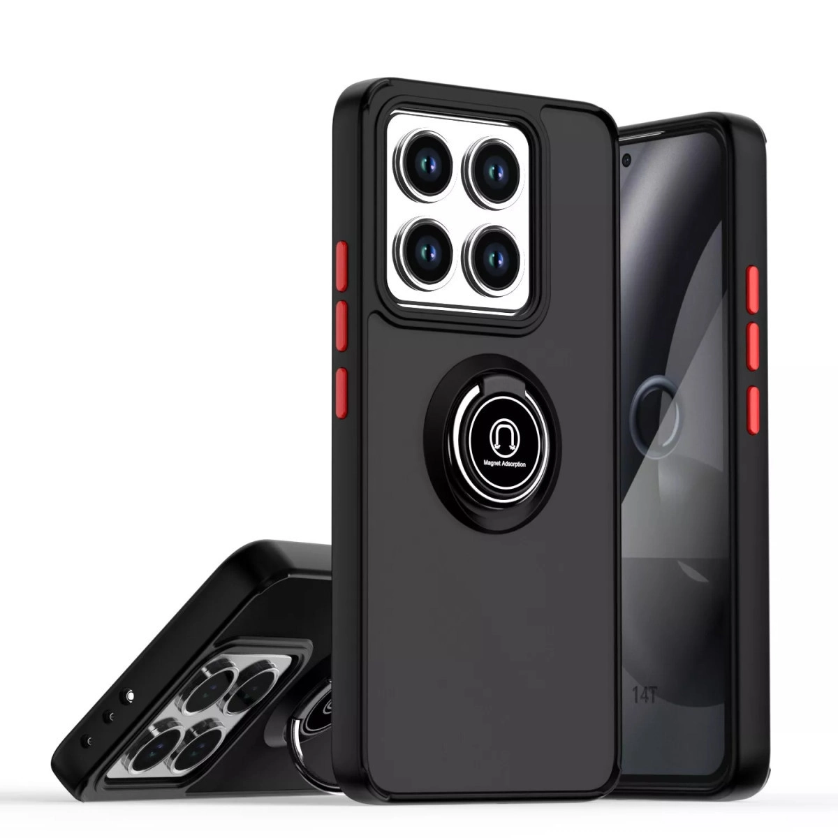 Xiaomi Mi 14t Pro Kılıf Montreal Yüzüklü Silikon Kapak - Siyah