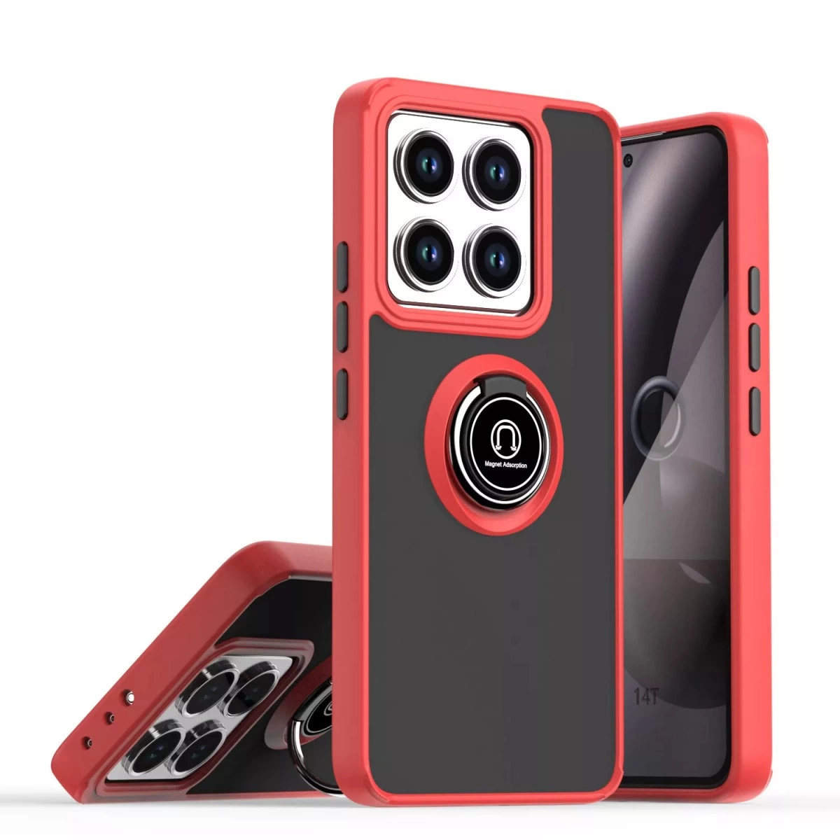 Xiaomi Mi 15 Pro Kılıf Montreal Yüzüklü Silikon Kapak - Kırmızı