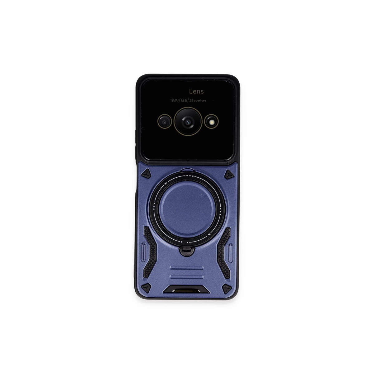 Xiaomi Poco C61 Kılıf Joy Lens Standlı Kapak - Lacivert