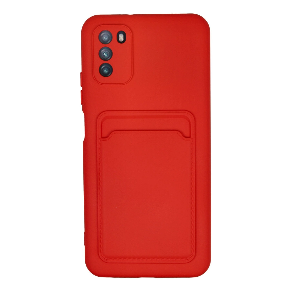 Xiaomi Pocophone M3 Kılıf Kelvin Kartvizitli Silikon - Kırmızı