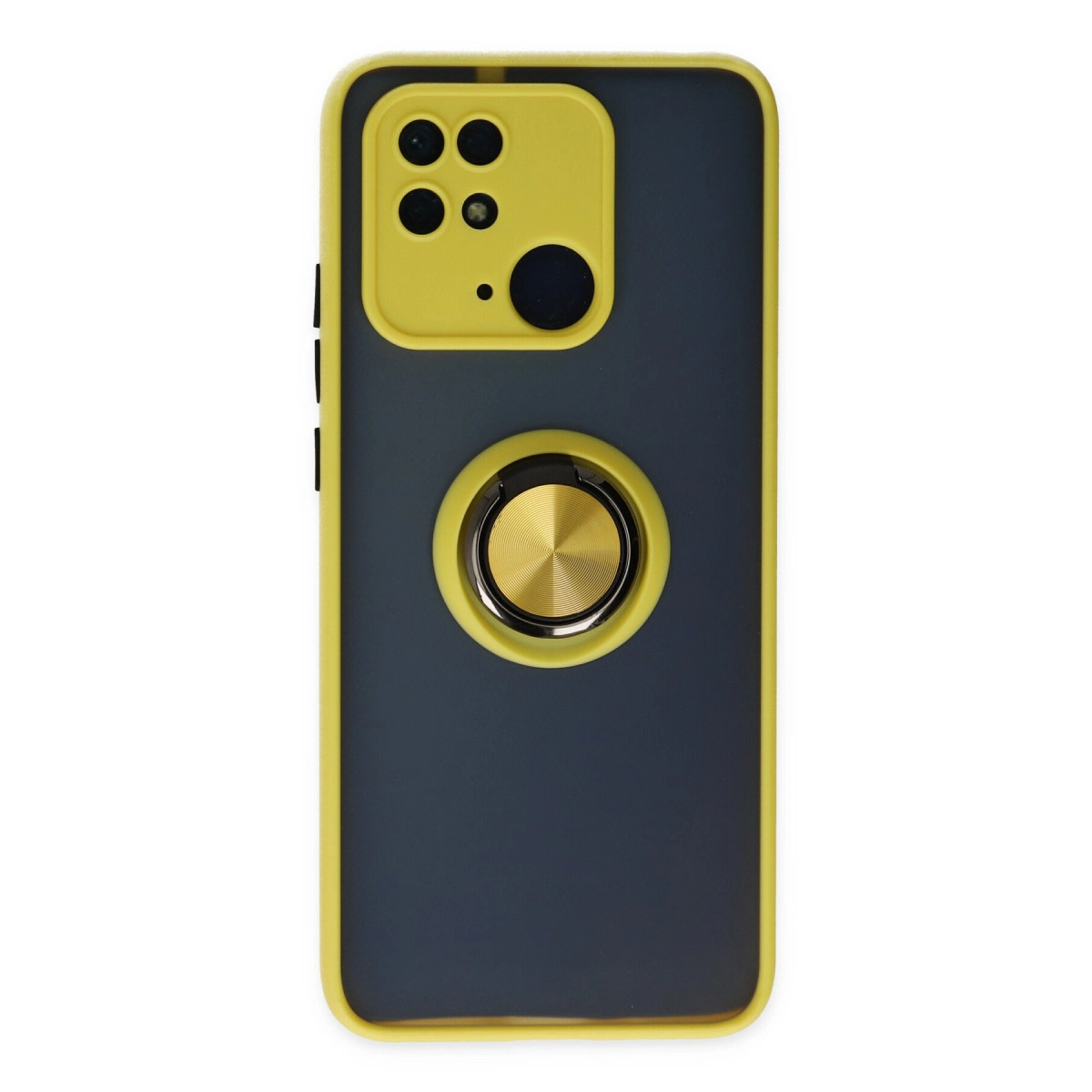 Xiaomi Redmi 10c Kılıf Montreal Yüzüklü Silikon Kapak - Sarı