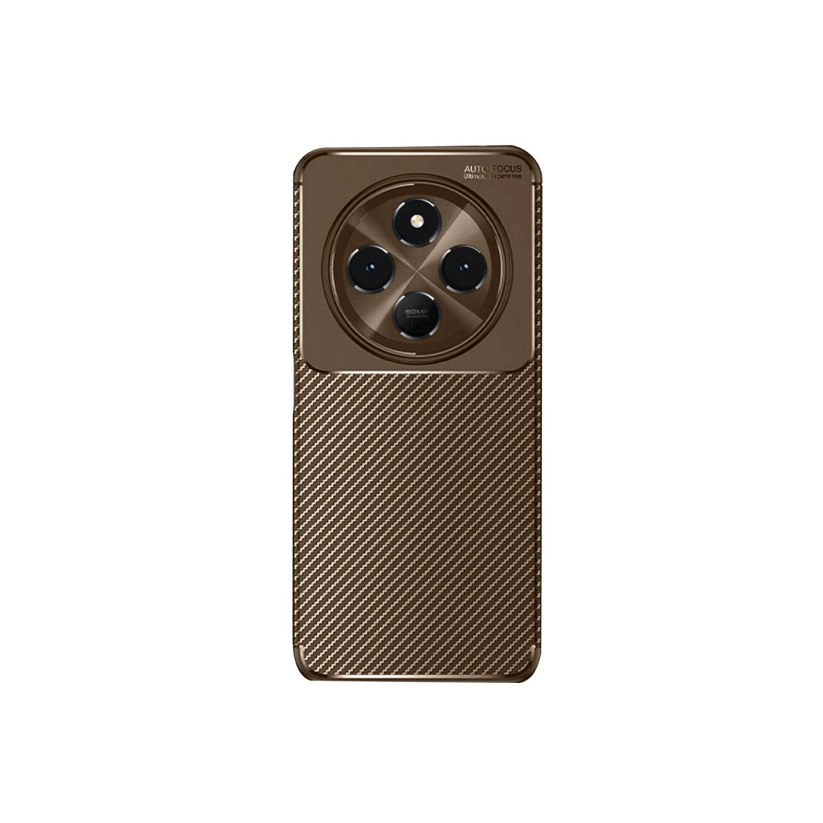 Xiaomi Redmi 14c Kılıf Auto Focus Karbon Kapak - Kahverengi