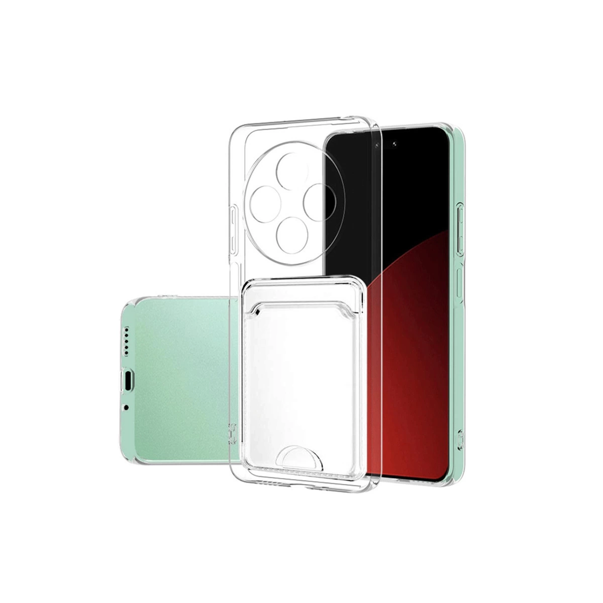 Xiaomi Redmi 14c Kılıf Kart Şeffaf Silikon - Şeffaf