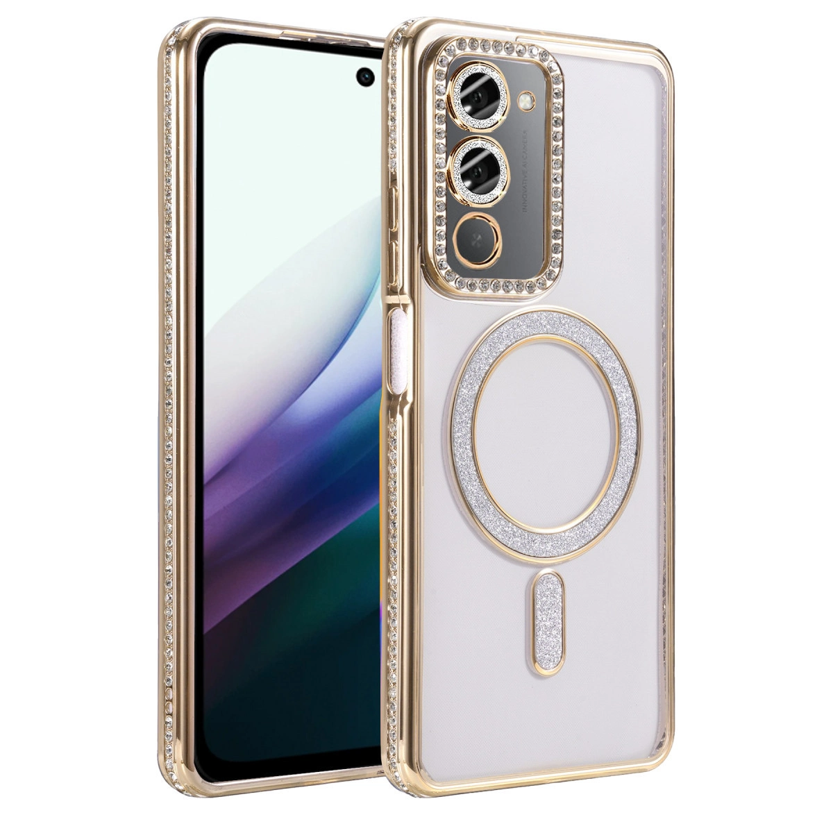Xiaomi Redmi 15 4g Joke Simli Magneticsafe Kılıf - Gold