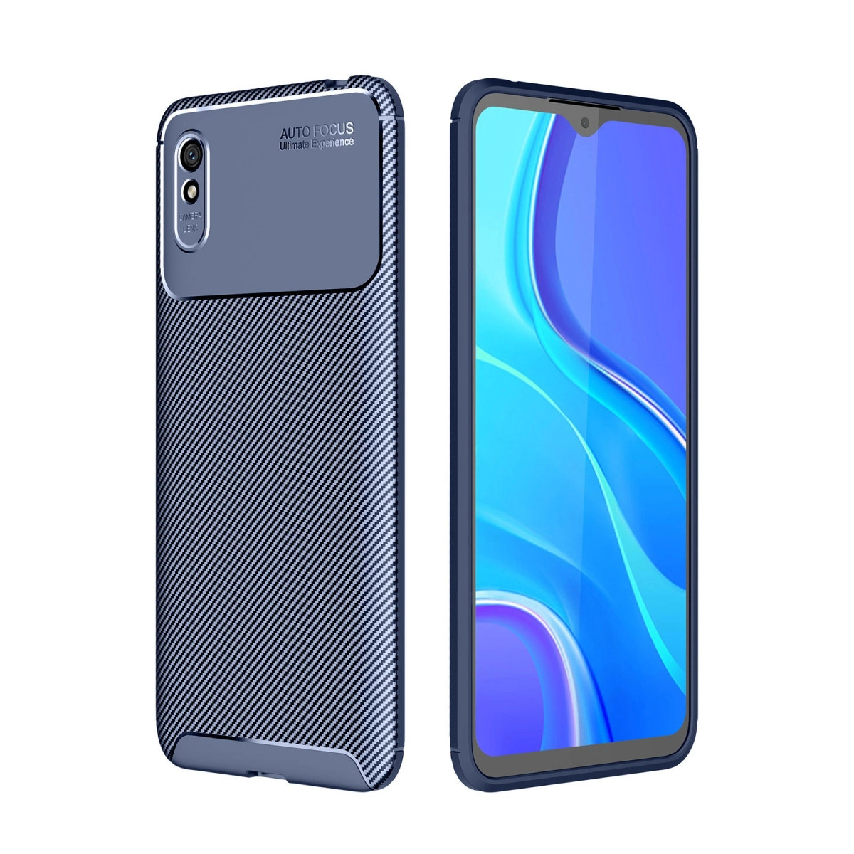 Xiaomi Redmi 9a Kılıf Auto Focus Karbon Kapak - Lacivert