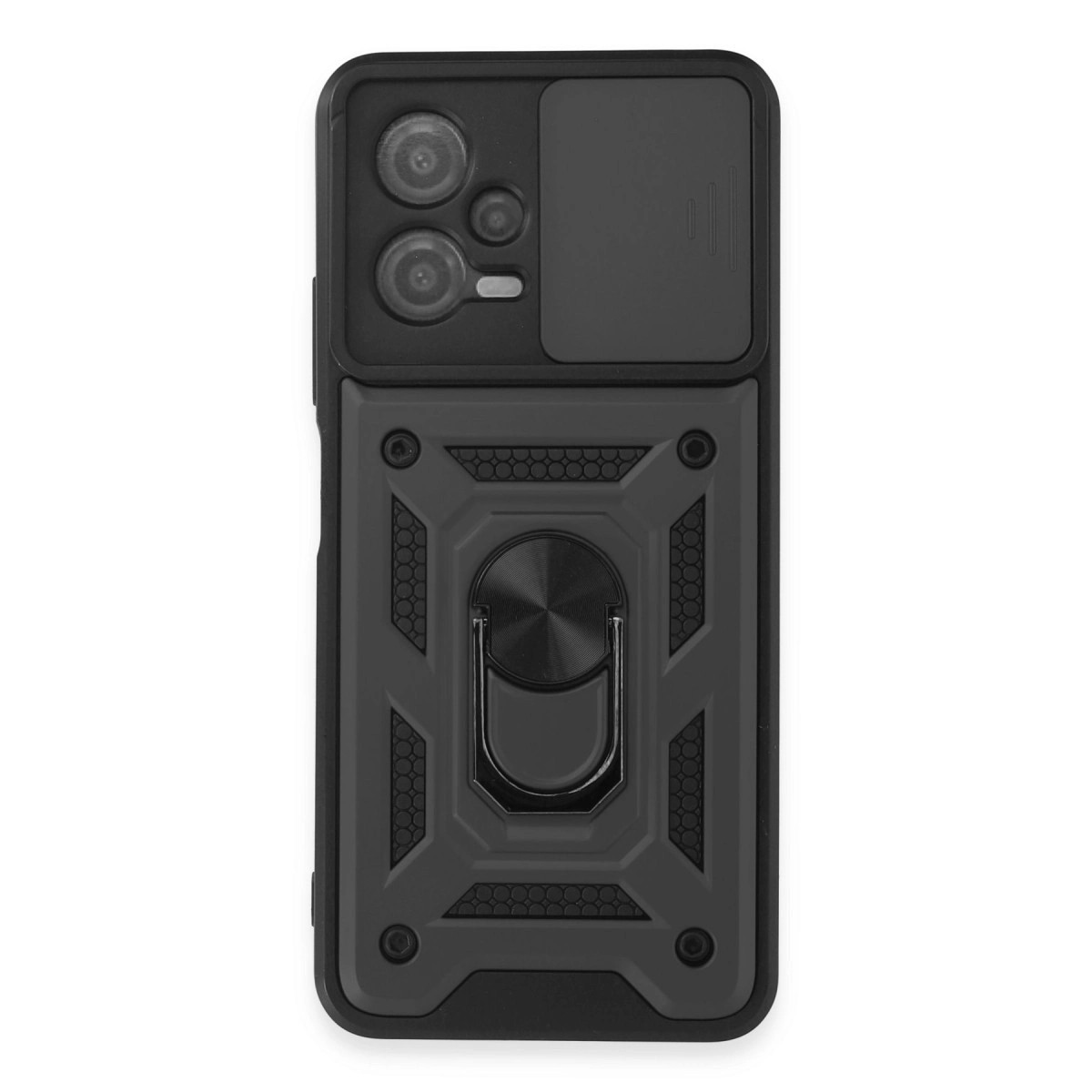 Xiaomi Redmi Note 12 5g Kılıf Pars Lens Yüzüklü Silikon - Siyah