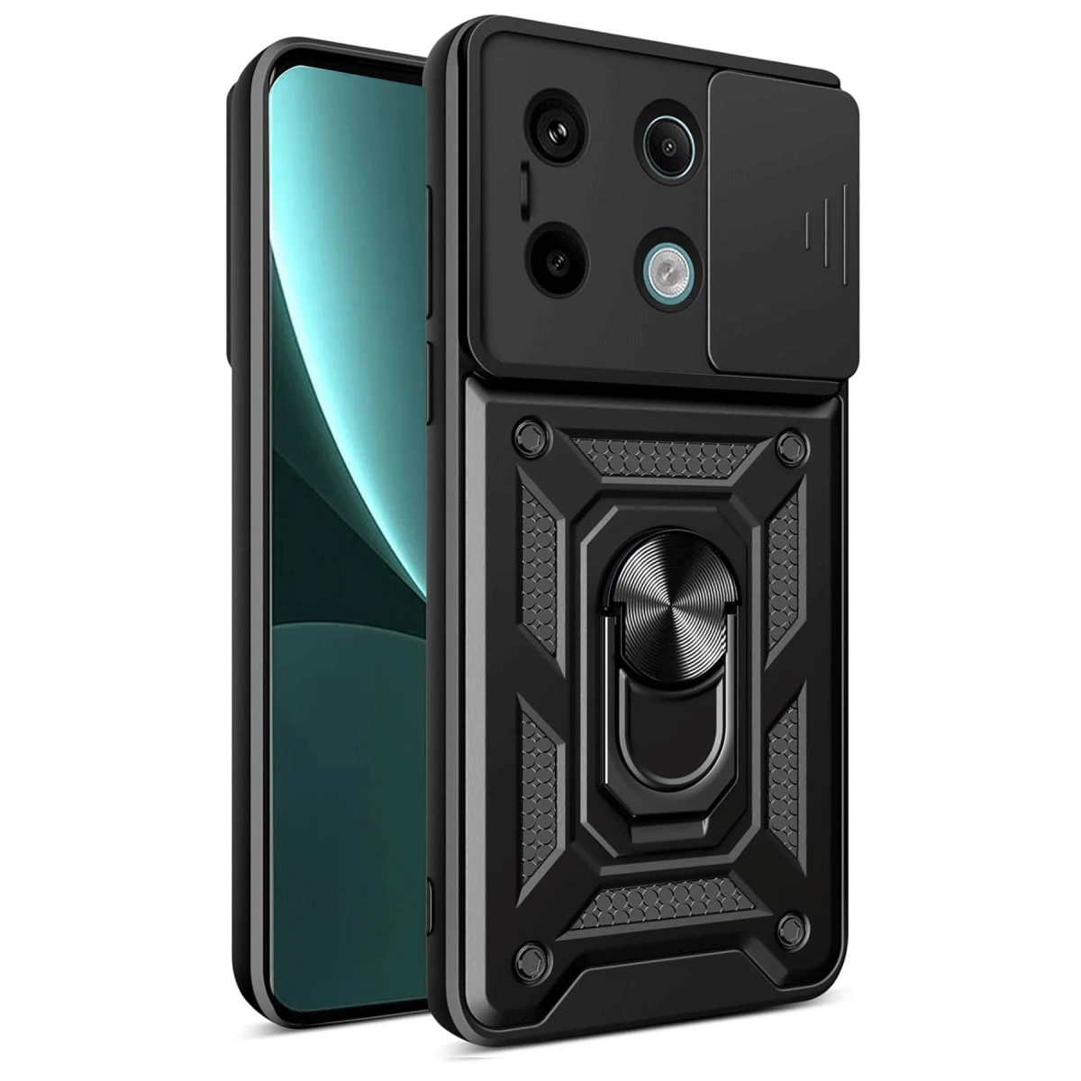 Xiaomi Redmi Note 13 Pro 4g Pars Lens Yüzüklü Silikon - Siyah