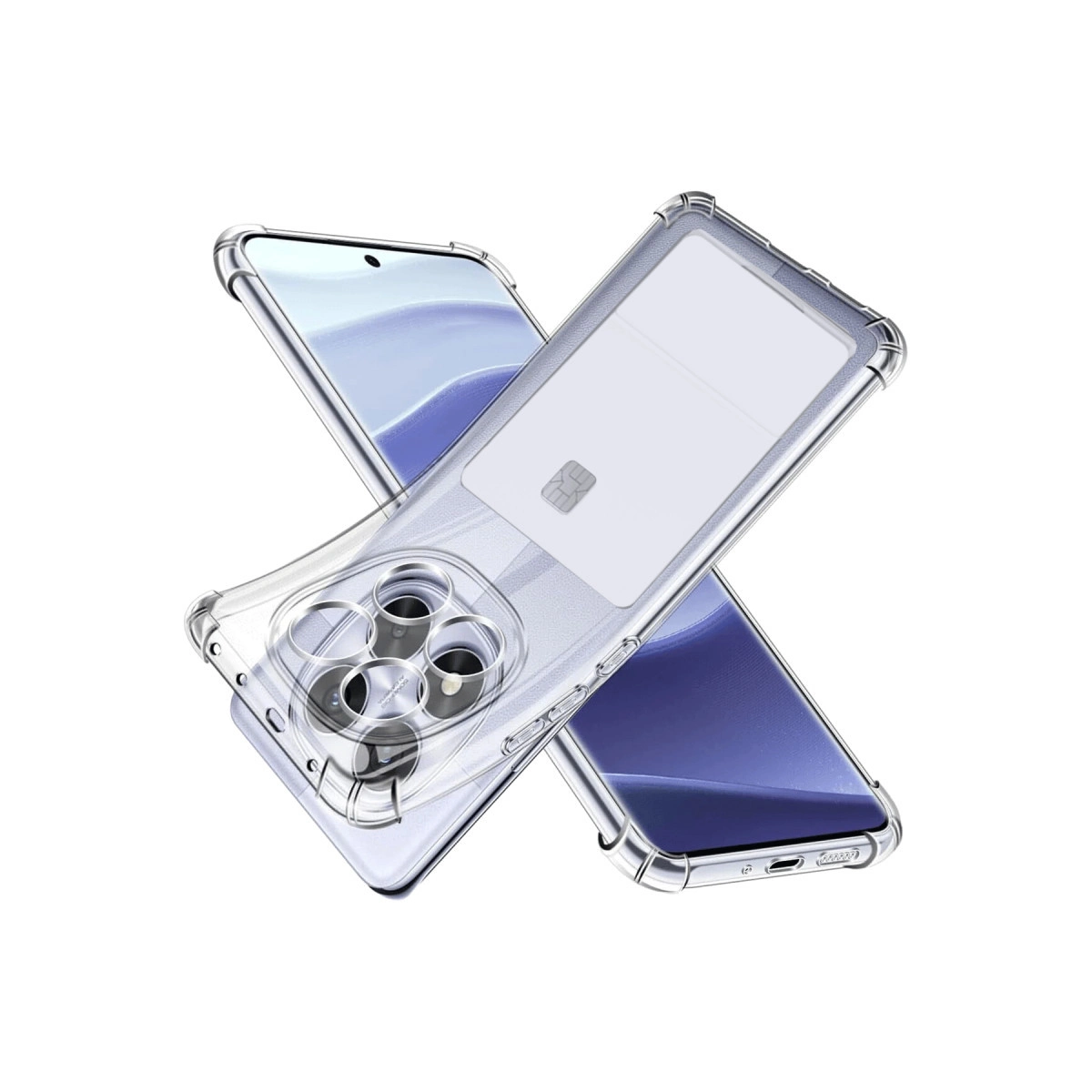 Xiaomi Redmi Note 14 Pro 4g Kılıf Kart Şeffaf Silikon - Şeffaf