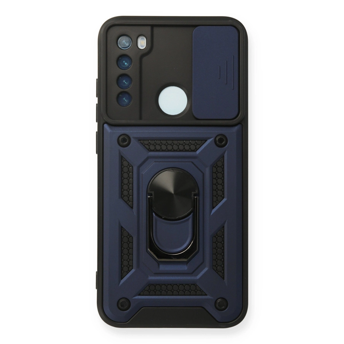 Xiaomi Redmi Note 8 Kılıf Pars Lens Yüzüklü Silikon - Lacivert