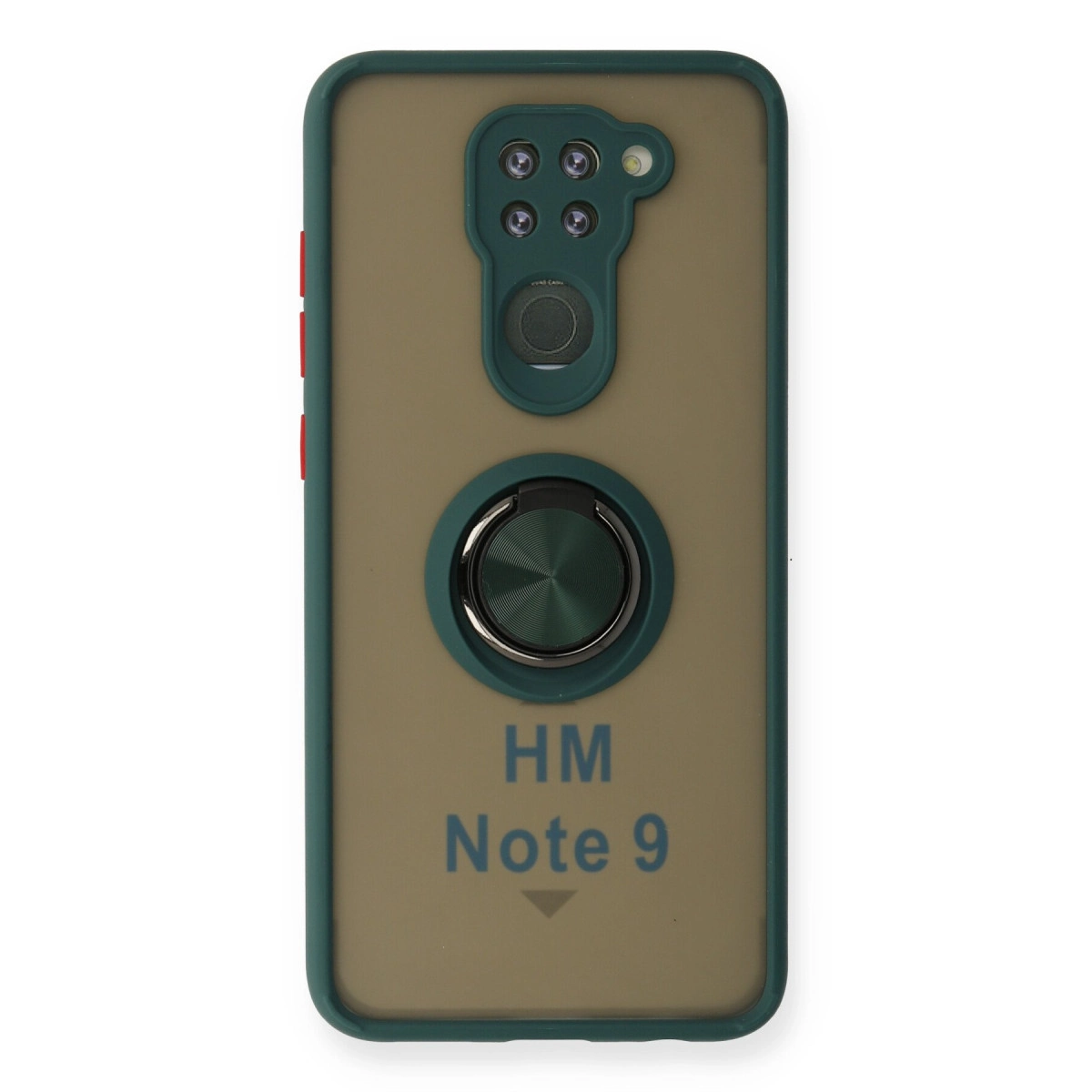 Xiaomi Redmi Note 9 Kılıf Montreal Yüzüklü Silikon Kapak - Yeşil