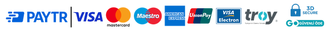 Visa, Mastercard, Troy, PayTR ile 256 Bit SSL güvenli ödeme